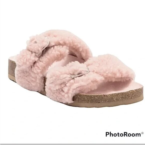 Indigo Rd Sally Faux Fur Slide Sandal women’s Size 6 Light Pink NEW NWT - Picture 1 of 8